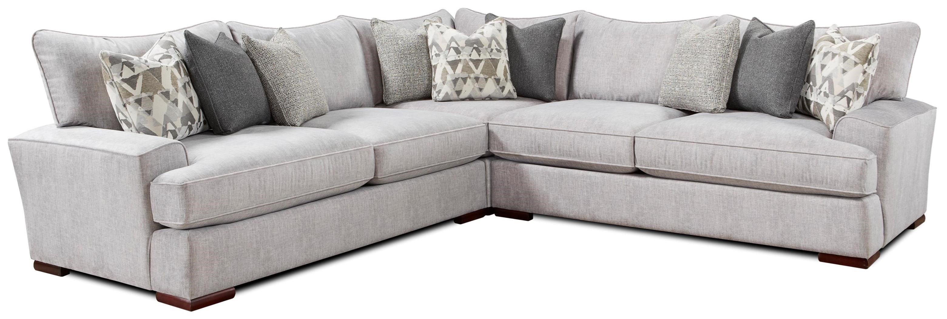 Fusion Furniture Alton Silver Contemporary LShaped Sectional Howell
